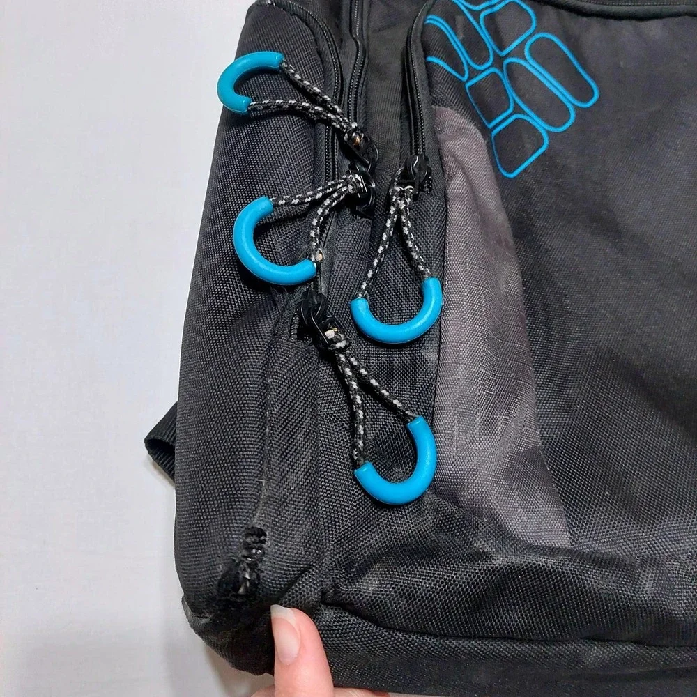 Columbia Diaper Bag Backpack Black Turquoise Unisex Baby Travel Changing‎ Pad